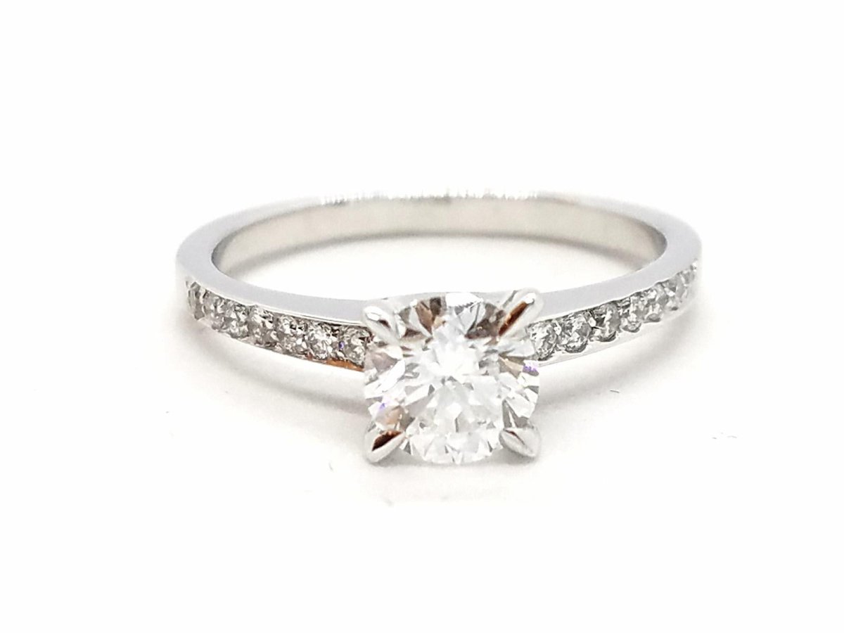 Bague Solitaire Or blanc Diamant - Castafiore