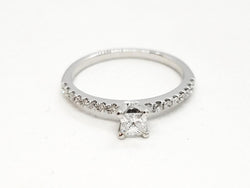 Bague Solitaire Or blanc Diamant - Castafiore