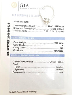 Bague Solitaire Or blanc Diamant - Castafiore