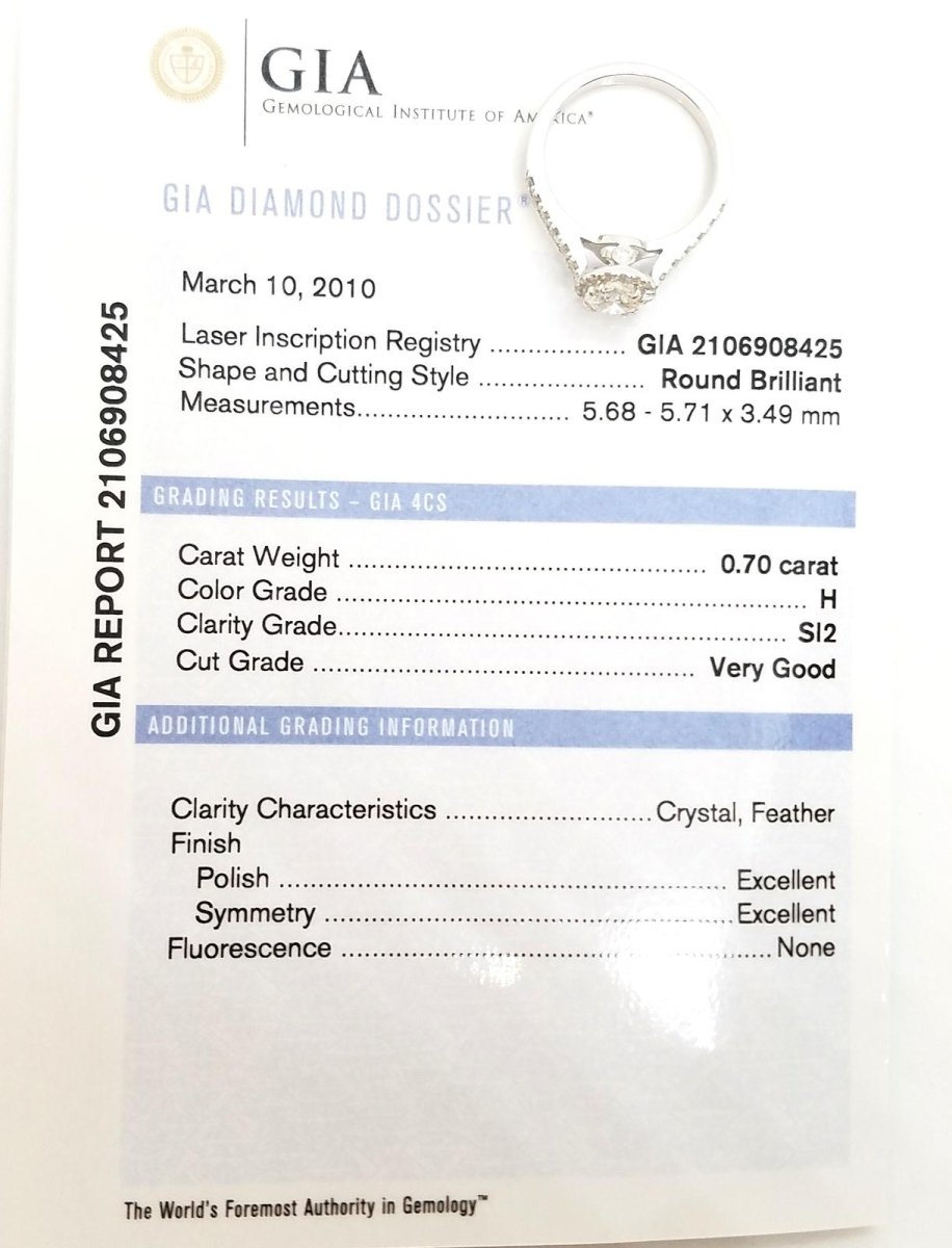 Bague Solitaire Or blanc Diamant - Castafiore