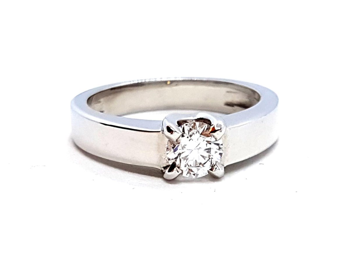 Bague Solitaire Or blanc Diamant - Castafiore