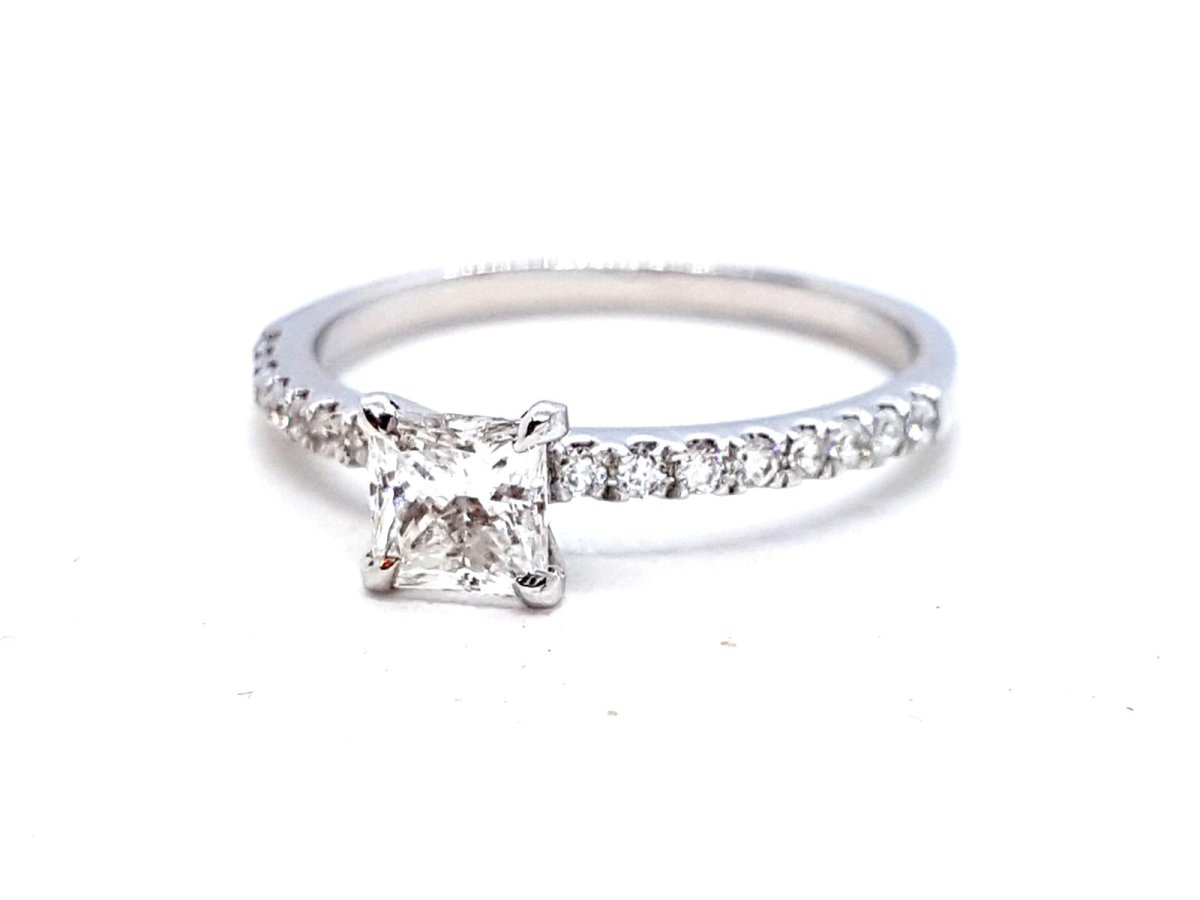 Bague Solitaire Or blanc Diamant - Castafiore
