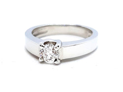Bague Solitaire Or blanc Diamant - Castafiore