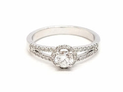 Bague Solitaire Or blanc Diamant - Castafiore