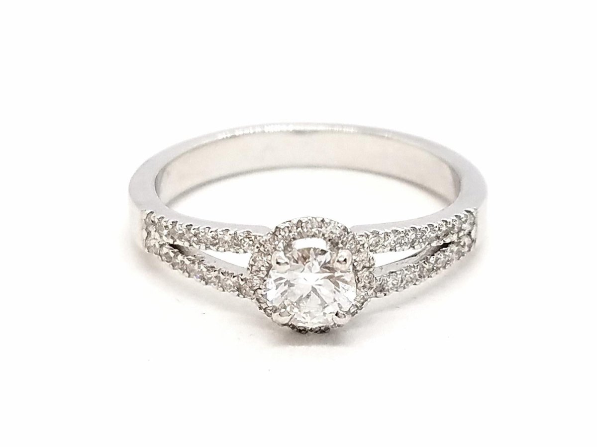Bague Solitaire Or blanc Diamant - Castafiore