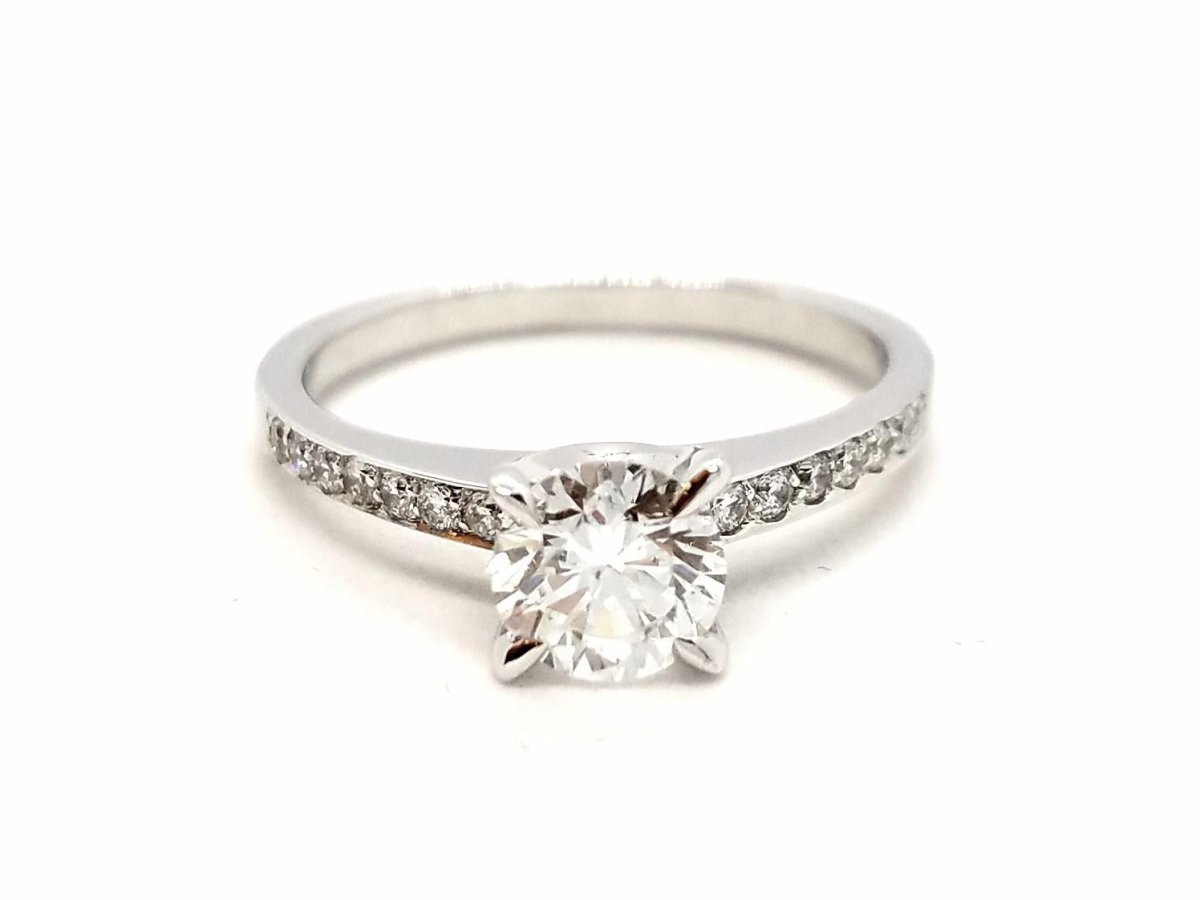 Bague Solitaire Or blanc Diamant - Castafiore