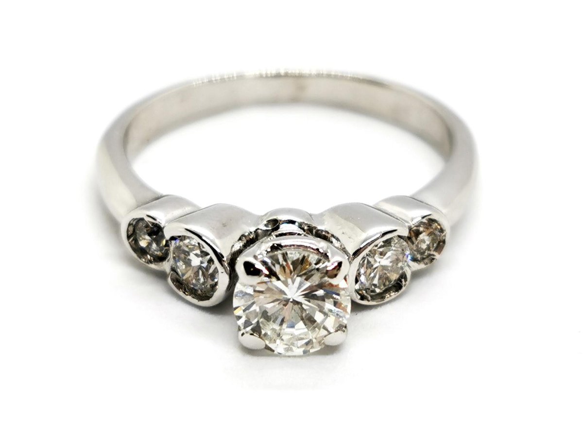 Bague Solitaire Or blanc Diamant - Castafiore