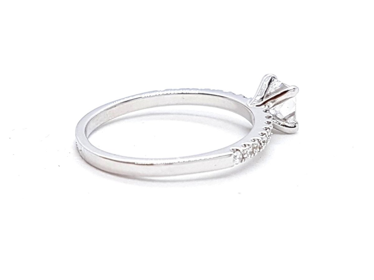 Bague Solitaire Or blanc Diamant - Castafiore