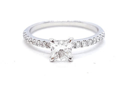 Bague Solitaire Or blanc Diamant - Castafiore