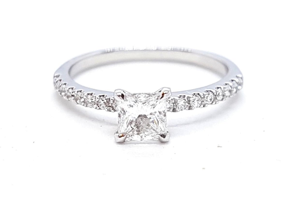 Bague Solitaire Or blanc Diamant - Castafiore