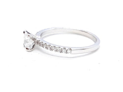 Bague Solitaire Or blanc Diamant - Castafiore
