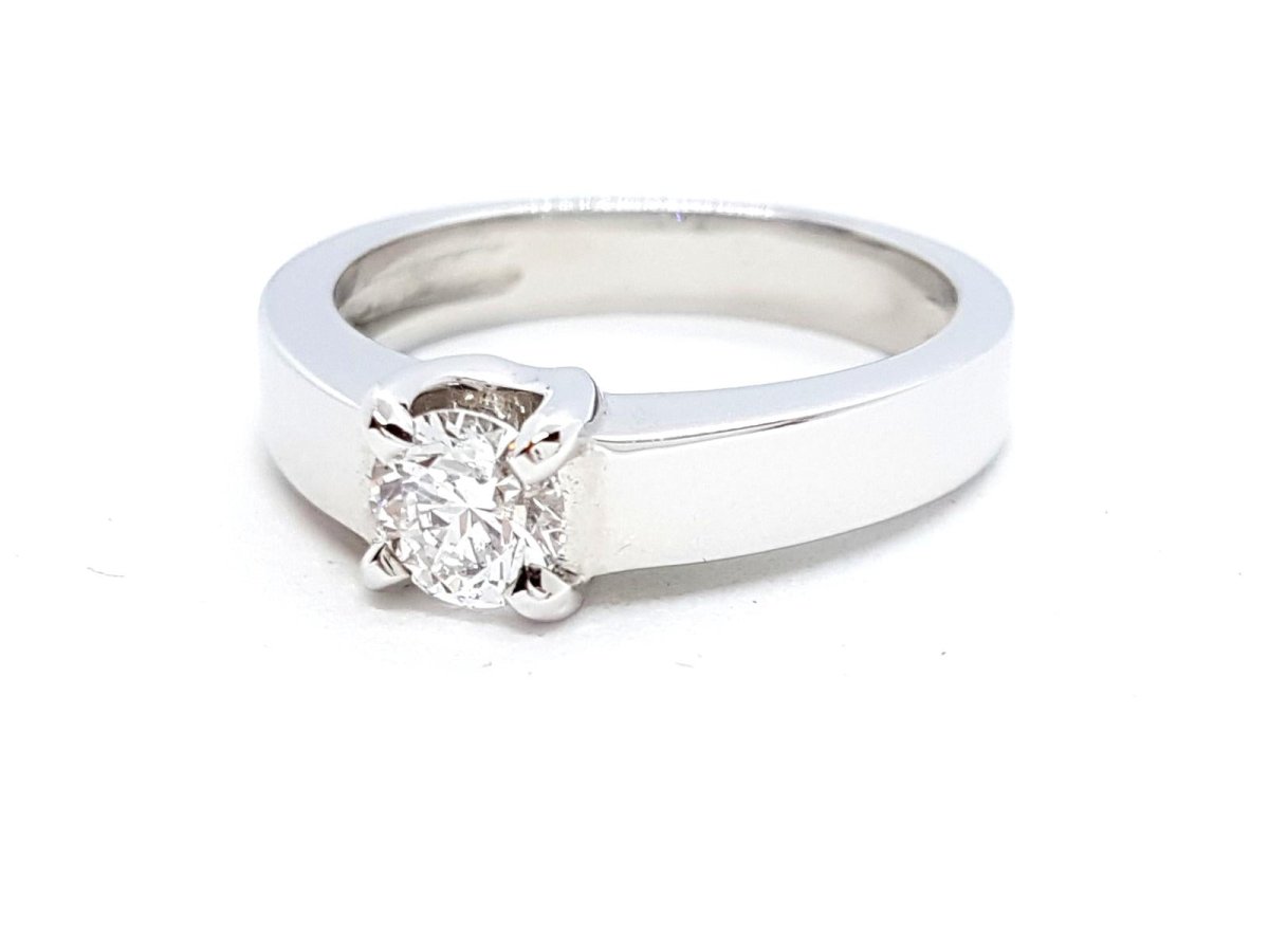 Bague Solitaire Or blanc Diamant - Castafiore