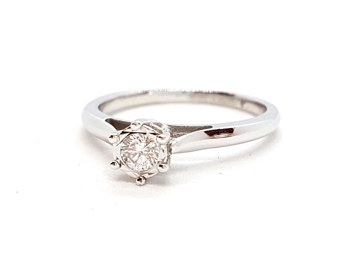 Bague Solitaire Or blanc Diamant - Castafiore