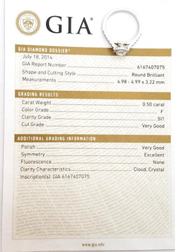 Bague Solitaire Or blanc Diamant - Castafiore