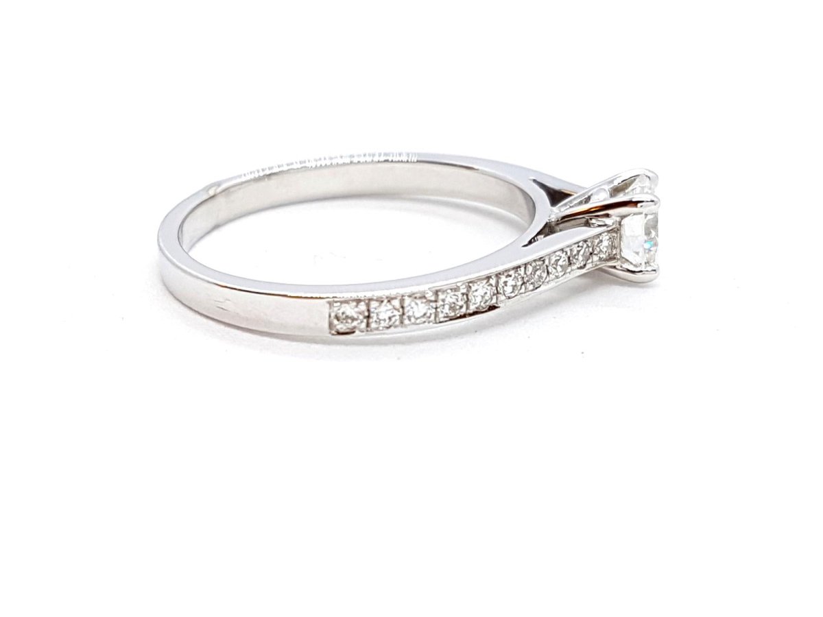 Bague Solitaire Or blanc Diamant - Castafiore