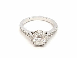 Bague Solitaire Or blanc Diamant - Castafiore
