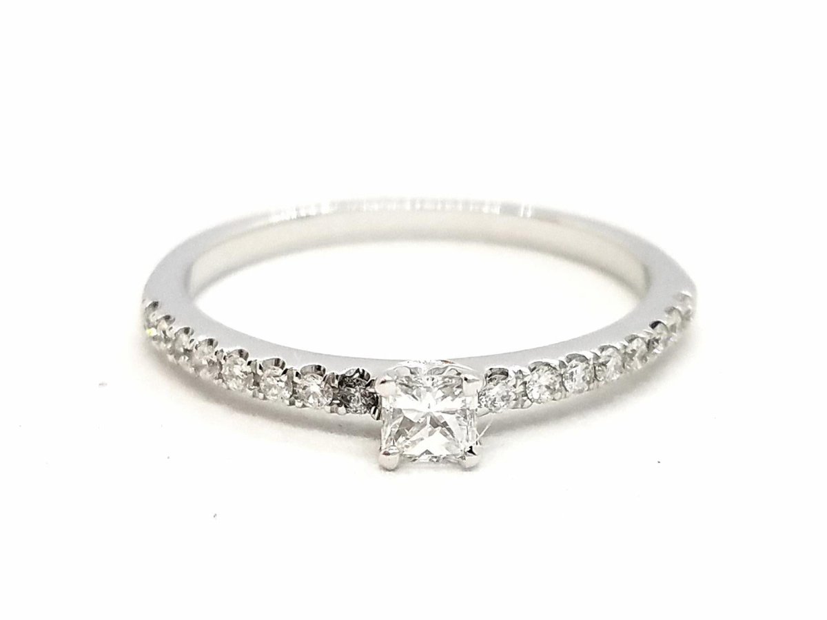 Bague Solitaire Or blanc Diamant - Castafiore