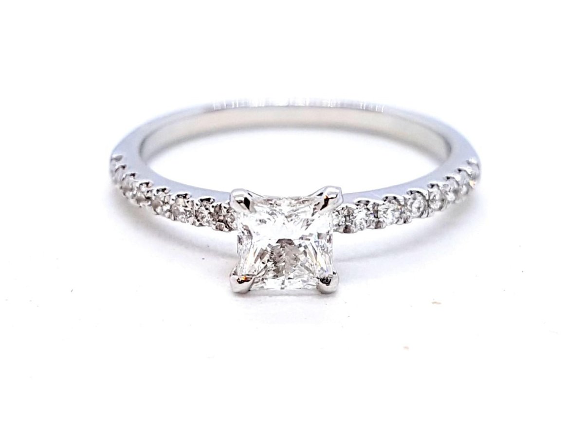 Bague Solitaire Or blanc Diamant - Castafiore