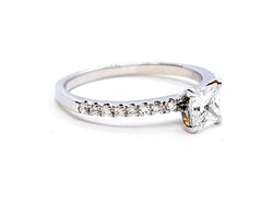 Bague Solitaire Or blanc Diamant - Castafiore