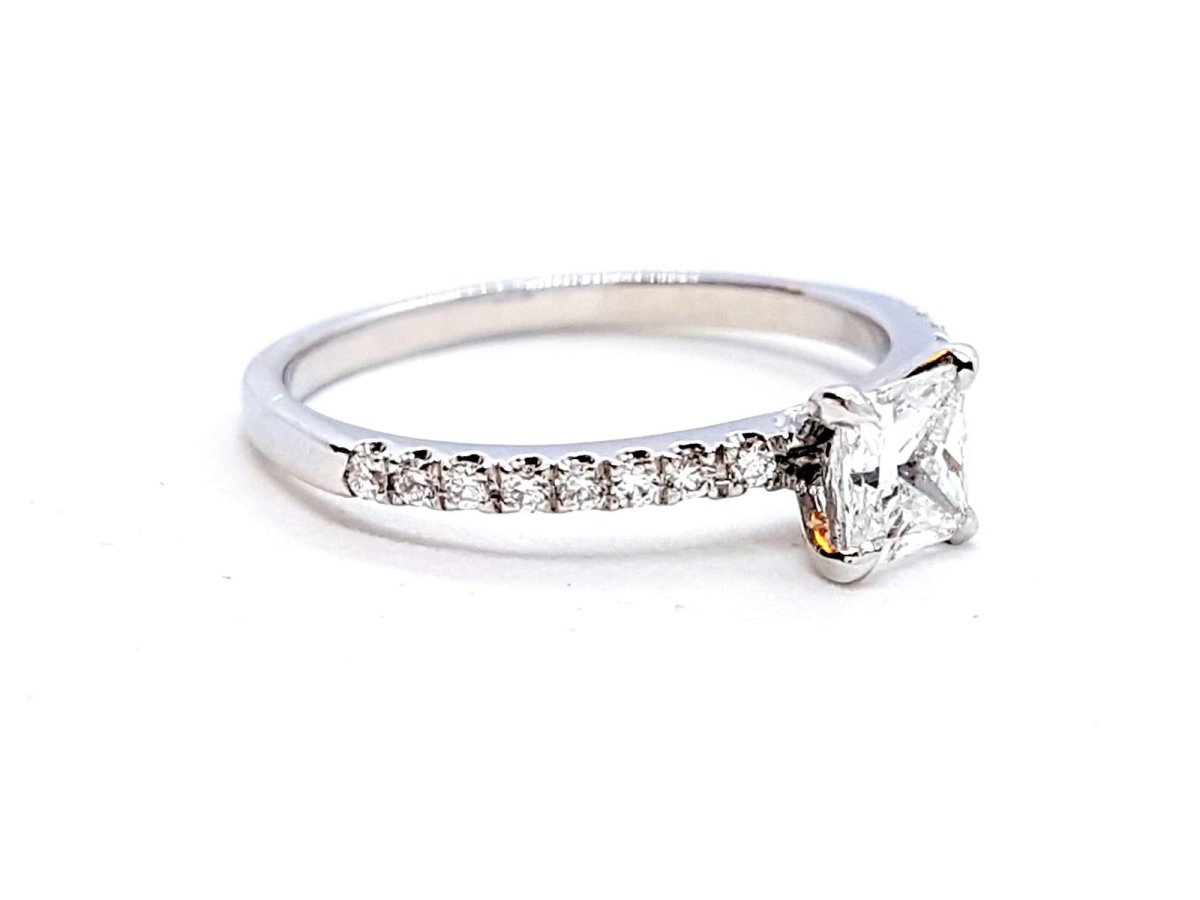 Bague Solitaire Or blanc Diamant - Castafiore