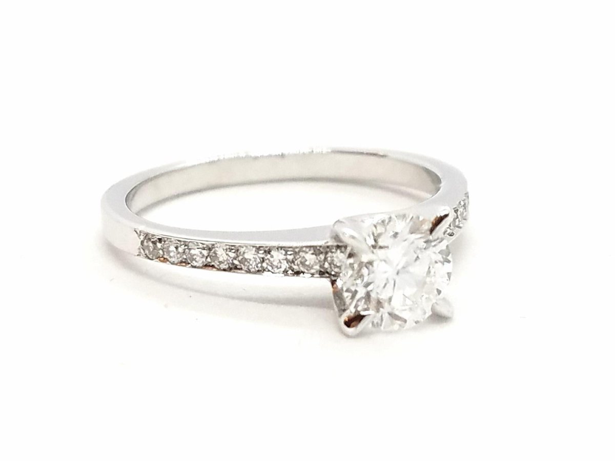 Bague Solitaire Or blanc Diamant - Castafiore