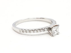 Bague Solitaire Or blanc Diamant - Castafiore