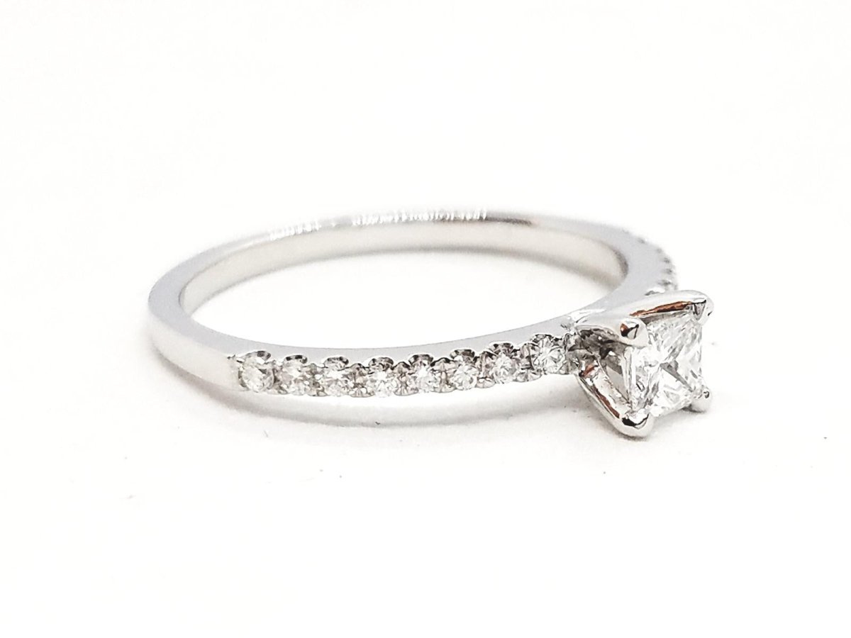 Bague Solitaire Or blanc Diamant - Castafiore
