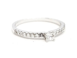 Bague Solitaire Or blanc Diamant - Castafiore