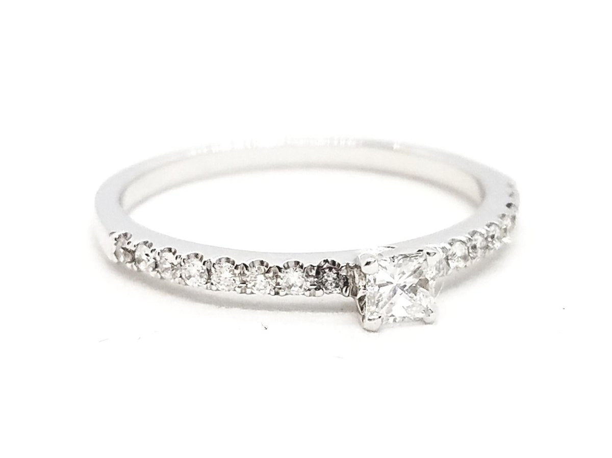 Bague Solitaire Or blanc Diamant - Castafiore