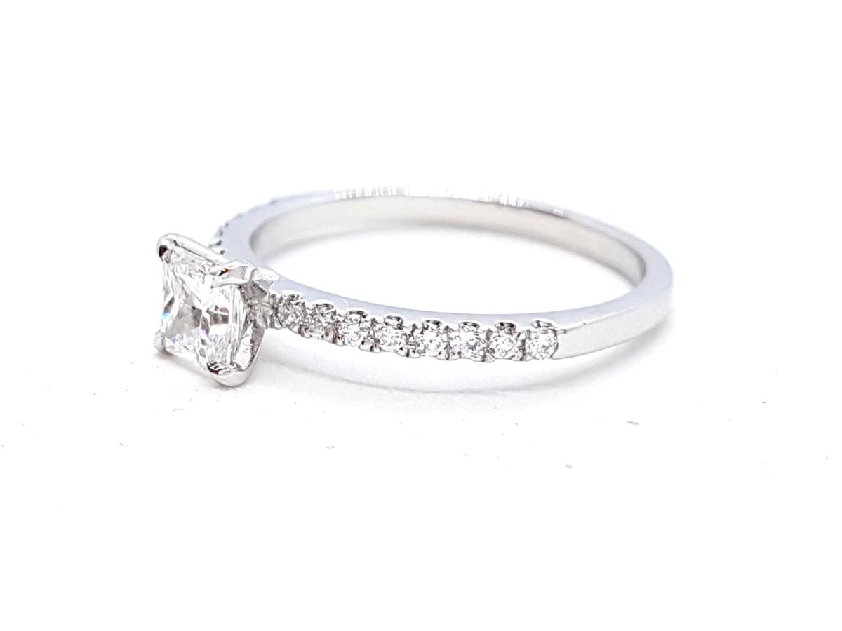 Bague Solitaire Or blanc Diamant - Castafiore