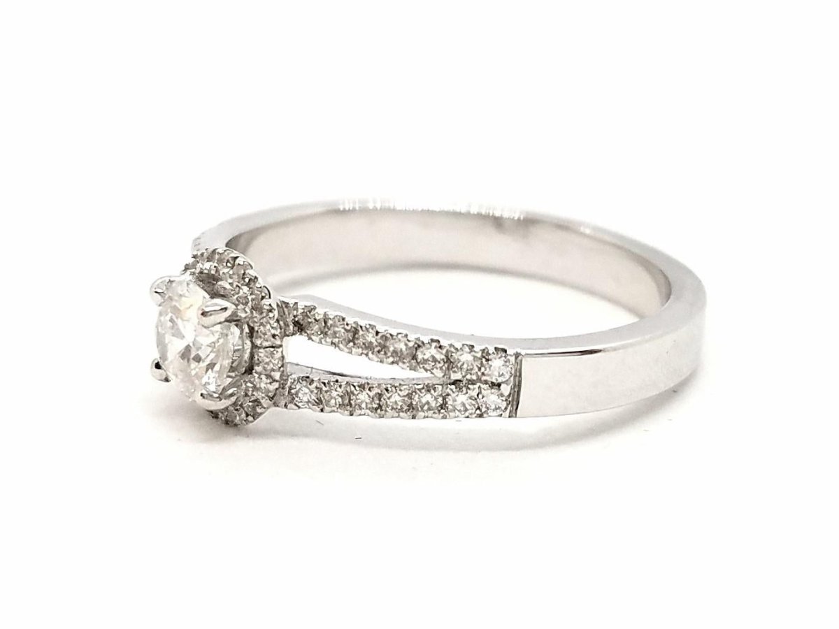 Bague Solitaire Or blanc Diamant - Castafiore