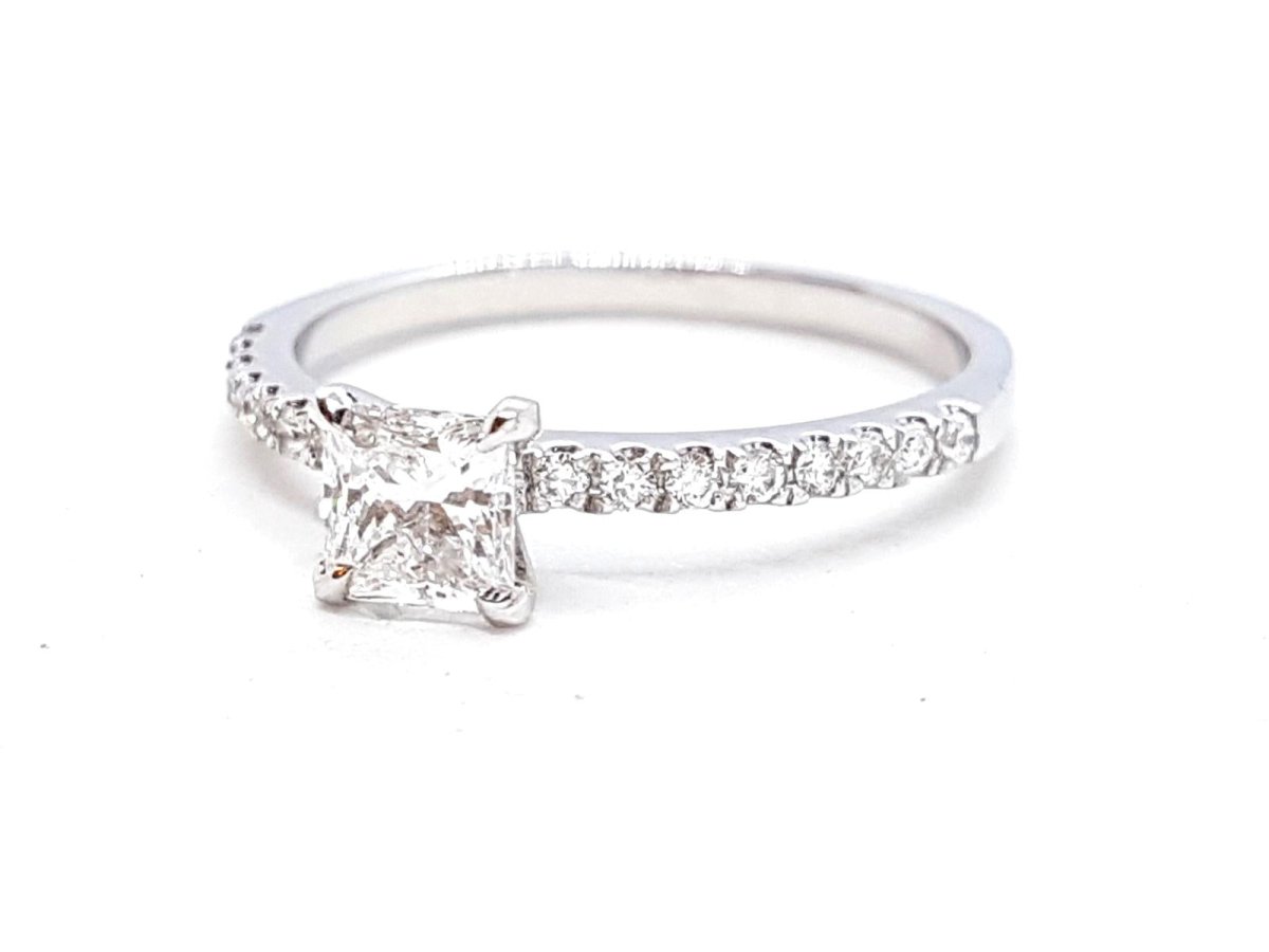 Bague Solitaire Or blanc Diamant - Castafiore