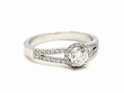 Bague Solitaire Or blanc Diamant - Castafiore