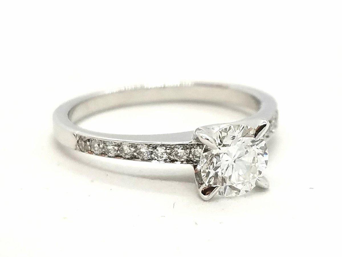 Bague Solitaire Or blanc Diamant - Castafiore