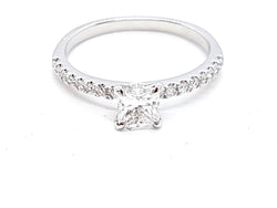 Bague Solitaire Or blanc Diamant - Castafiore