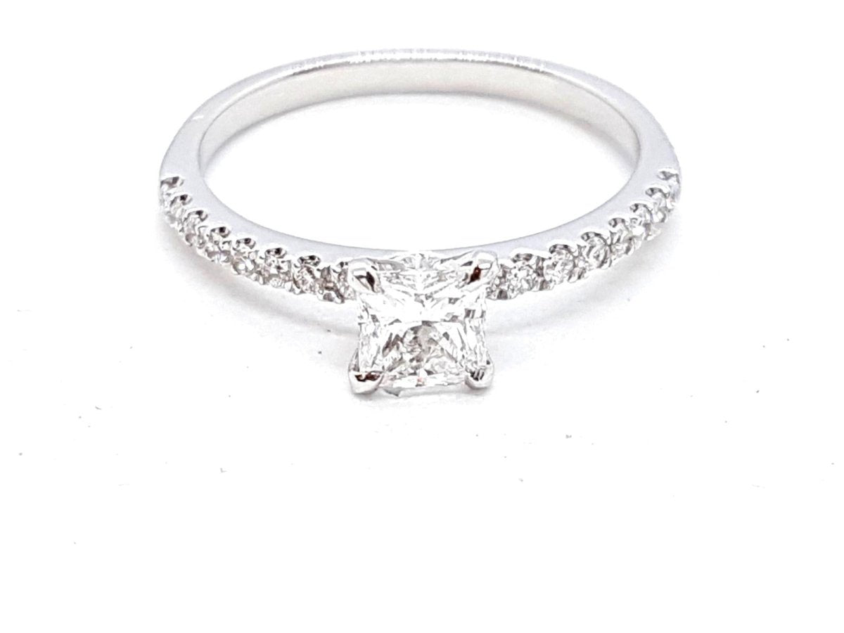 Bague Solitaire Or blanc Diamant - Castafiore