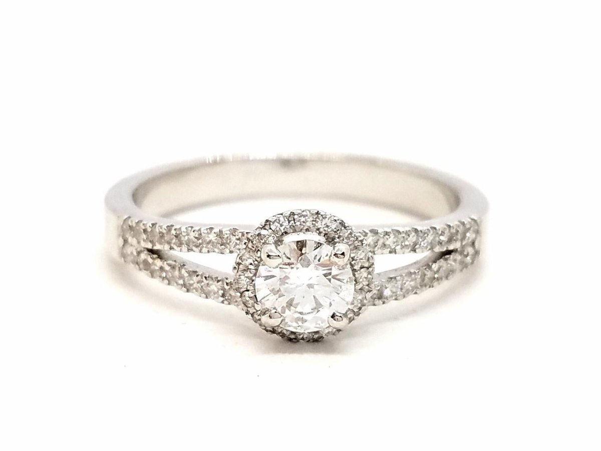 Bague Solitaire Or blanc Diamant - Castafiore