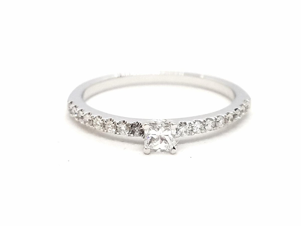 Bague Solitaire Or blanc Diamant - Castafiore
