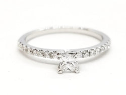 Bague Solitaire Or blanc Diamant - Castafiore