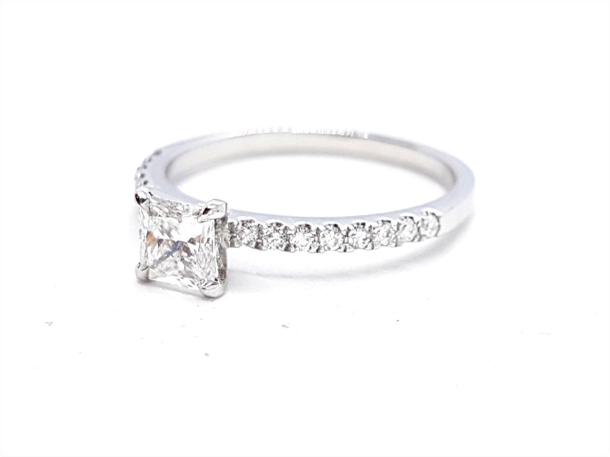 Bague Solitaire Or blanc Diamant - Castafiore