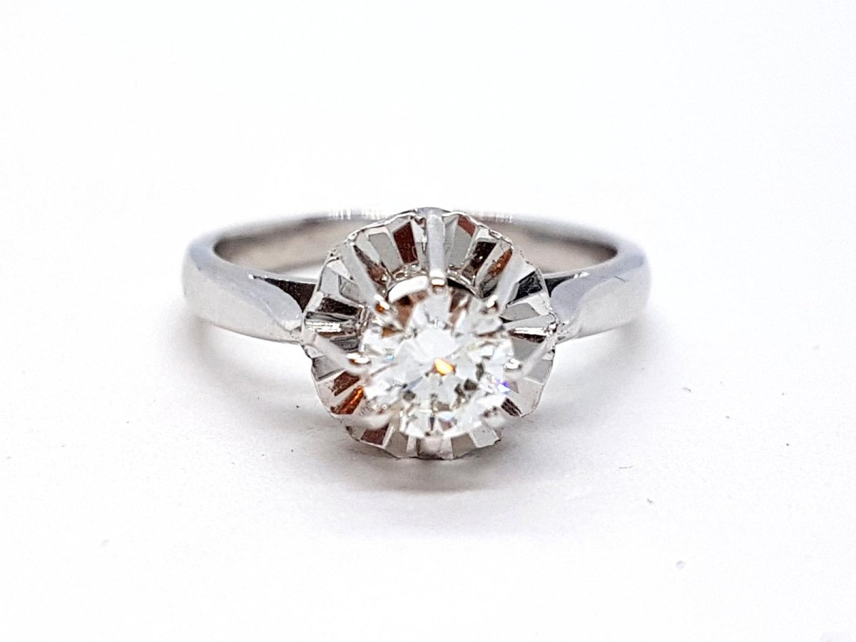 Bague Solitaire Or blanc Diamant - Castafiore