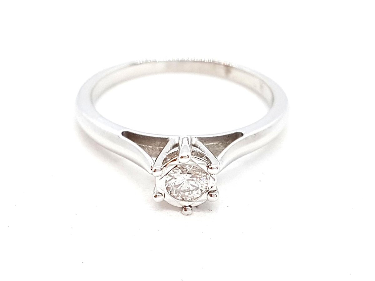 Bague Solitaire Or blanc Diamant - Castafiore