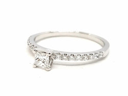 Bague Solitaire Or blanc Diamant - Castafiore
