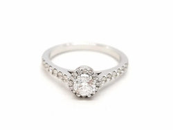 Bague Solitaire Or blanc Diamant - Castafiore