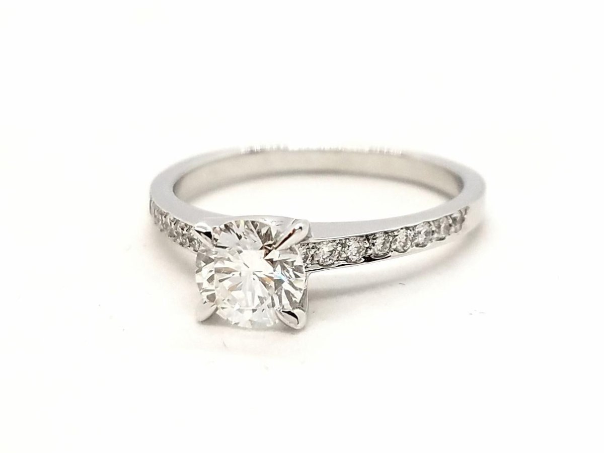 Bague Solitaire Or blanc Diamant - Castafiore