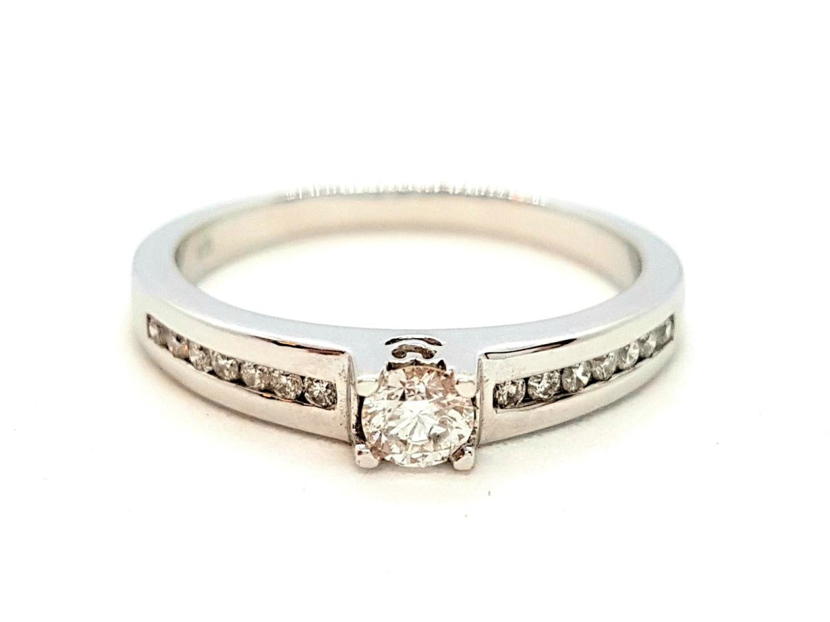 Bague Solitaire Or blanc Diamant - Castafiore