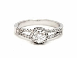 Bague Solitaire Or blanc Diamant - Castafiore