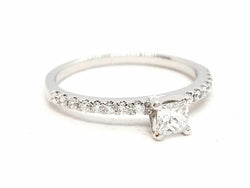 Bague Solitaire Or blanc Diamant - Castafiore
