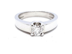Bague Solitaire Or blanc Diamant - Castafiore