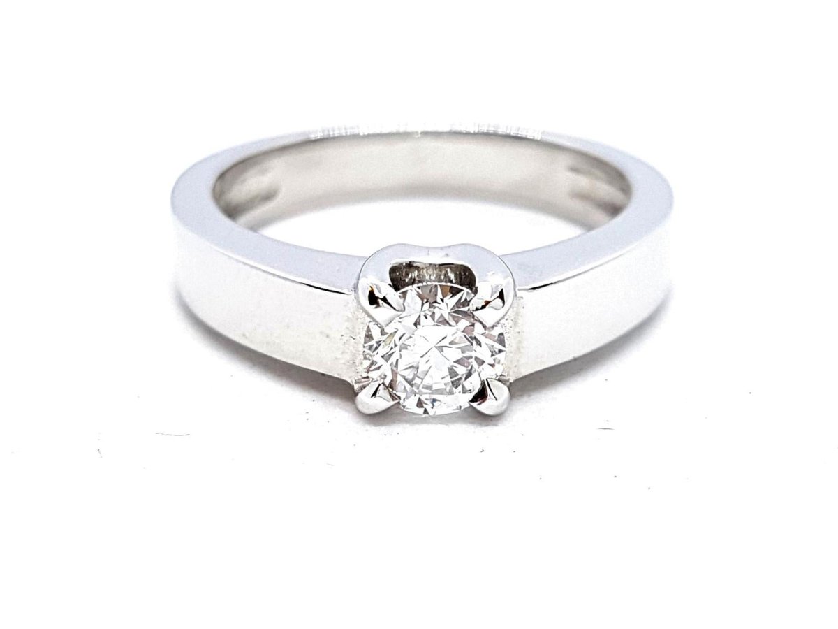 Bague Solitaire Or blanc Diamant - Castafiore